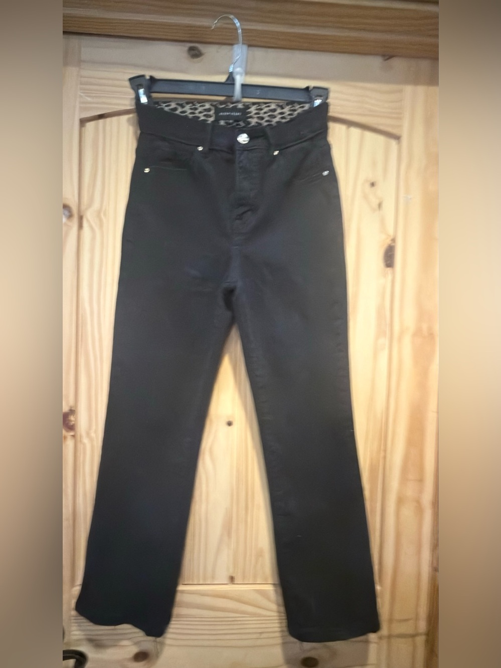 Risen Tummy Control High Rise Cropped Black Straight Jeans